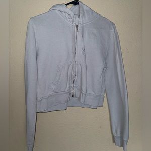 Cropped baby blue zip up/ hoodie